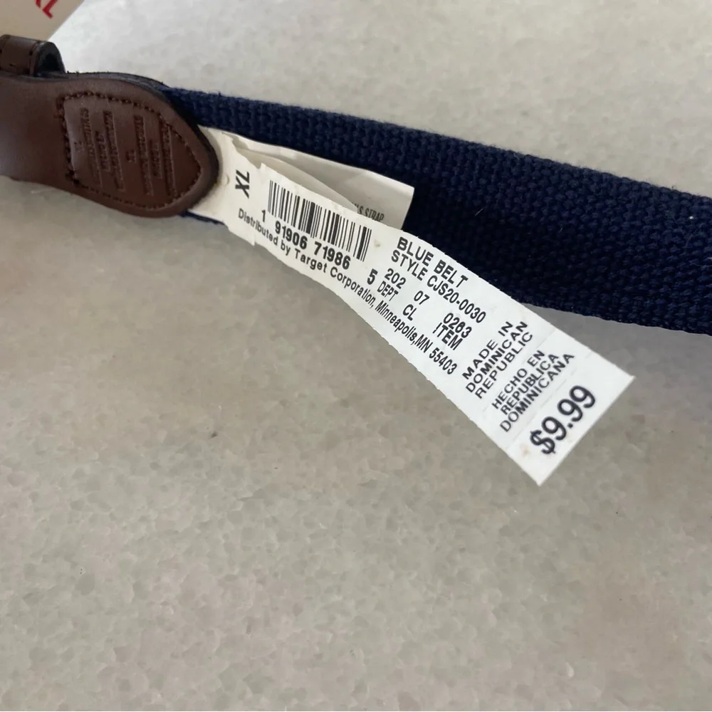 Cat & Jack Boys Chambray Navy Blue Belt XL NWT